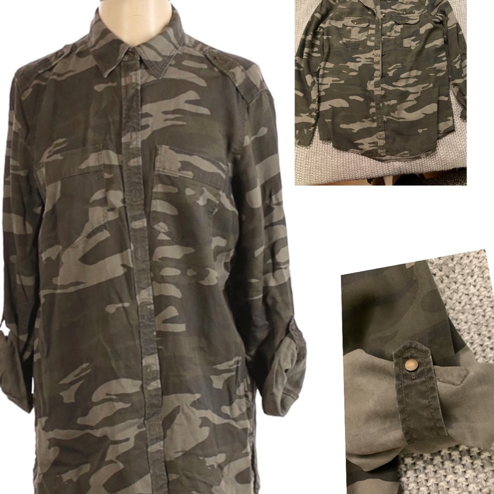 🌻 Express Boyfriend Camo Blouse - Size S 🌻